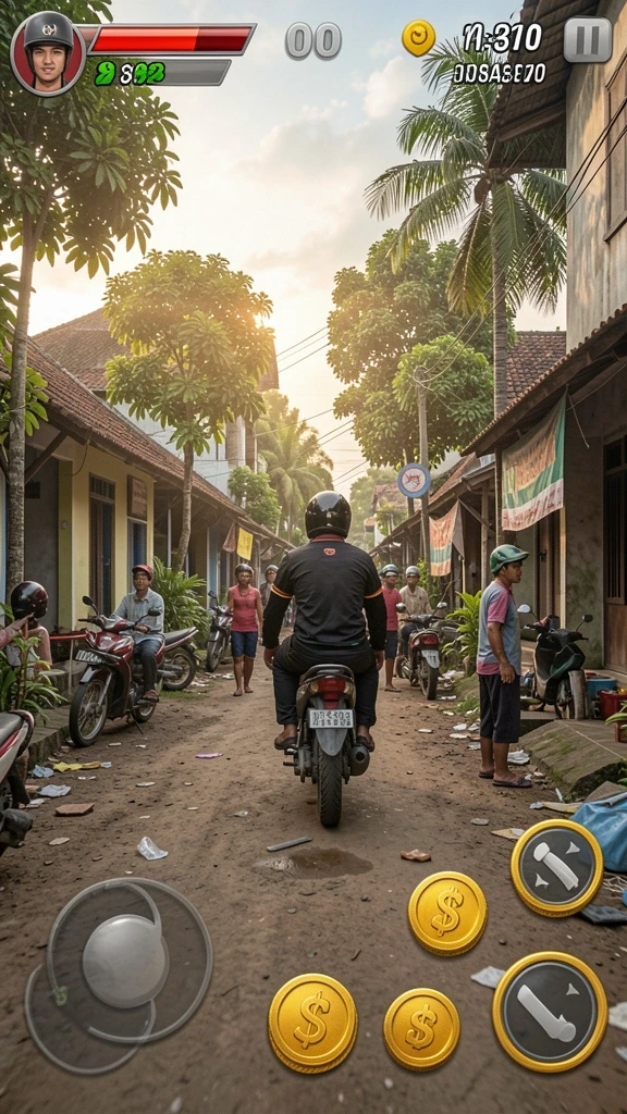 Tampilan antarmuka permainan yang menarik dan modern.
