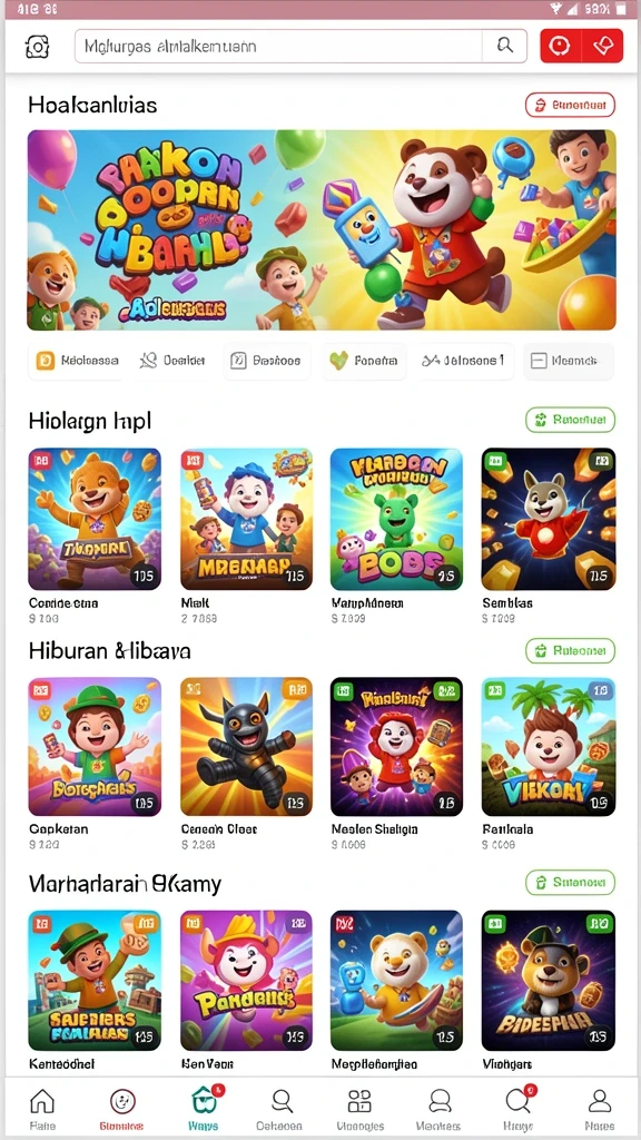 Screenshot pertama menunjukkan tampilan menu utama GEMPA777.