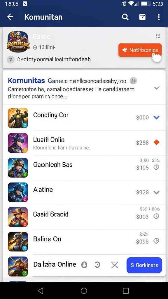 Tampilan utama aplikasi IDAGAME dengan menu yang mudah diakses.