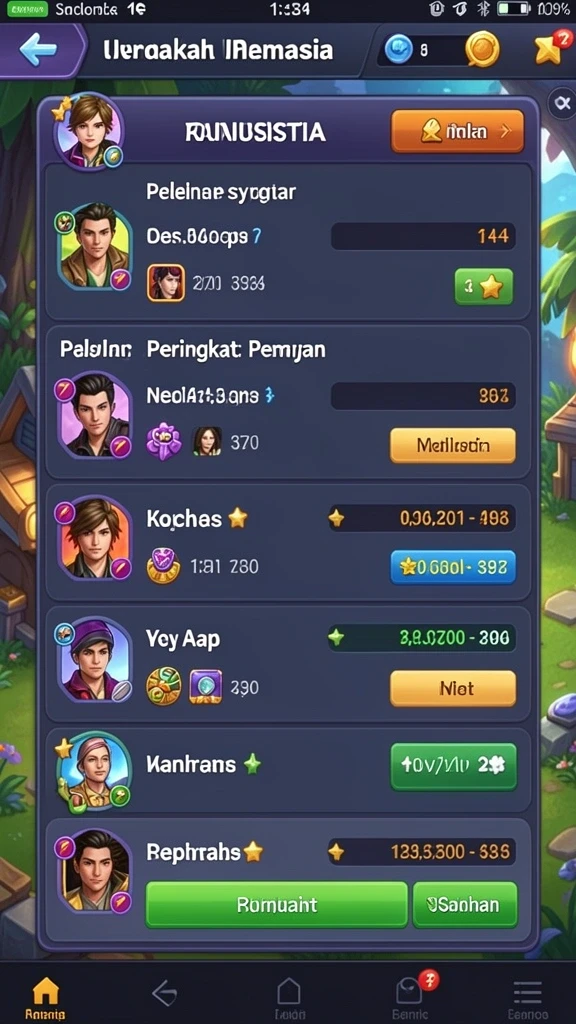 Screenshot karakter unik dalam KKWIN yang bisa dipilih pemain.