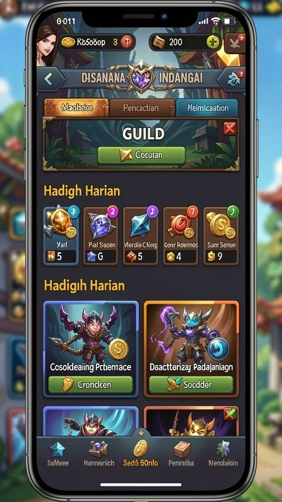 Screenshot menunjukkan opsi permainan bonus yang tersedia.